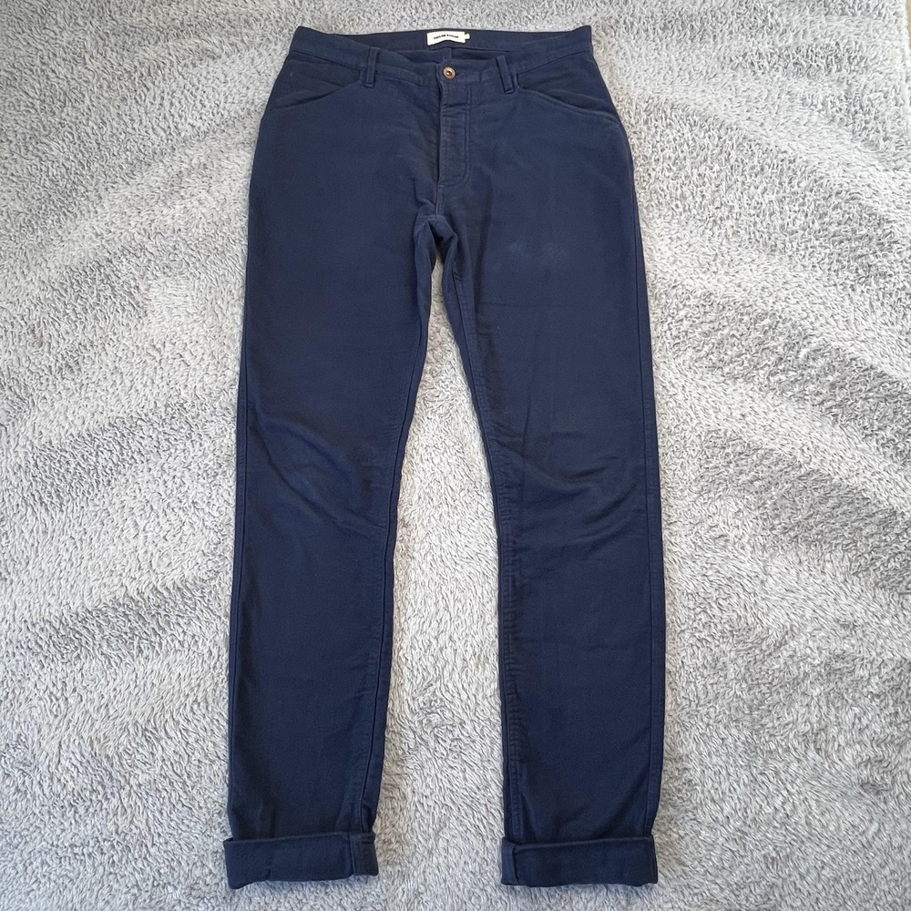 Taylor Stitch Chore Pant Mens 33x35 Blue Camp Slim Tapered Casual Workwear Chino